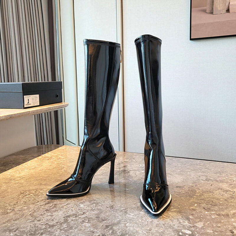 Famous Knee-High Thigh High Heels Winter Shoes Long Boots Women 2024 Botas Mujer