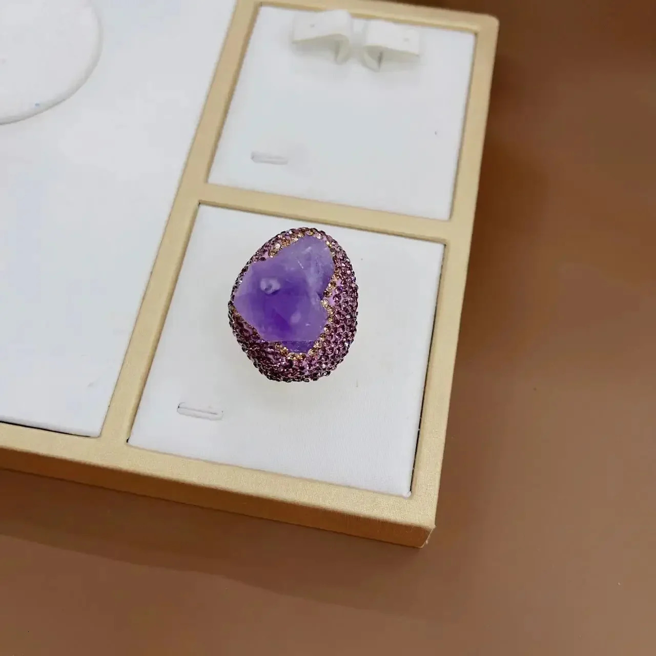 Natural amethyst gemstone jewelry set European and American style lightweight natural stone original 241031