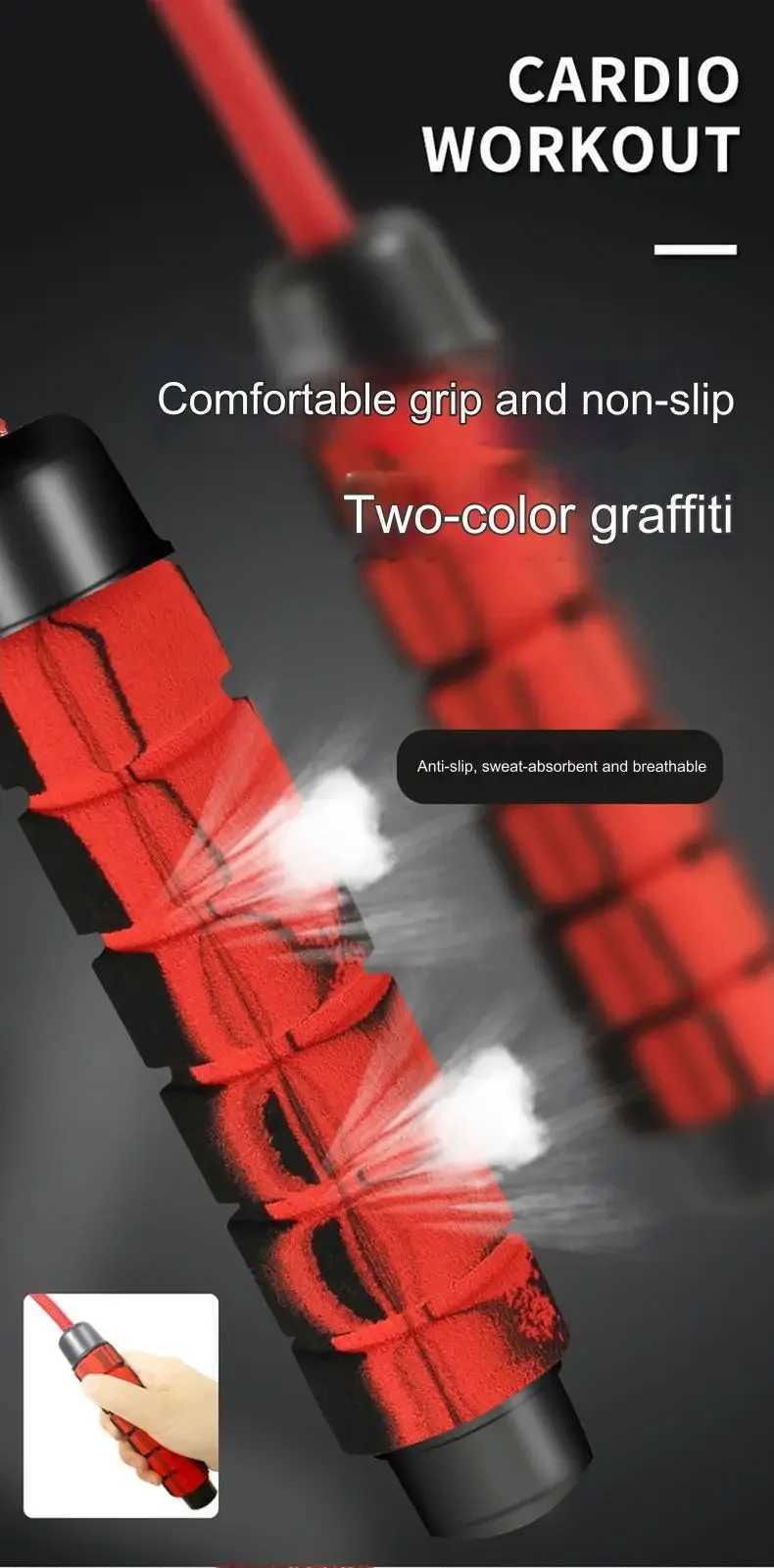 HOUZHOU Speed Jump Rope Gym Equipment for Home Portab Fitn Exercise Skip Rope Workout CrossfitW241101