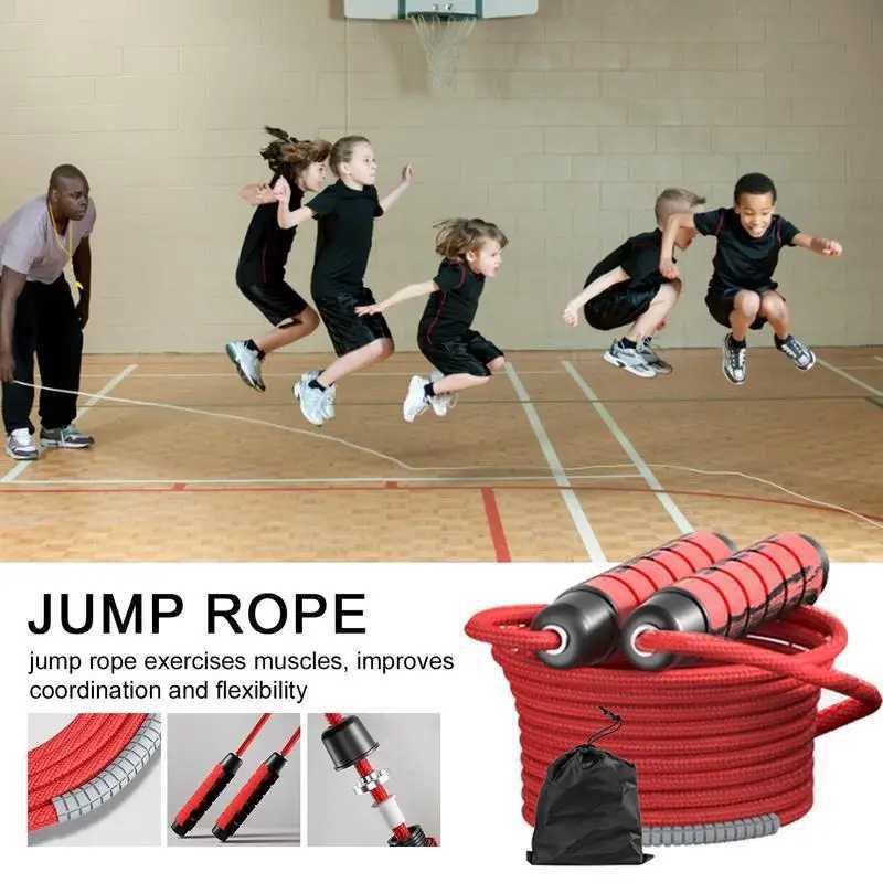 Group skiing rope long rope childrens speed skiing rope cross suitable for jumping rope with anti slip hand pulling trainingW241101