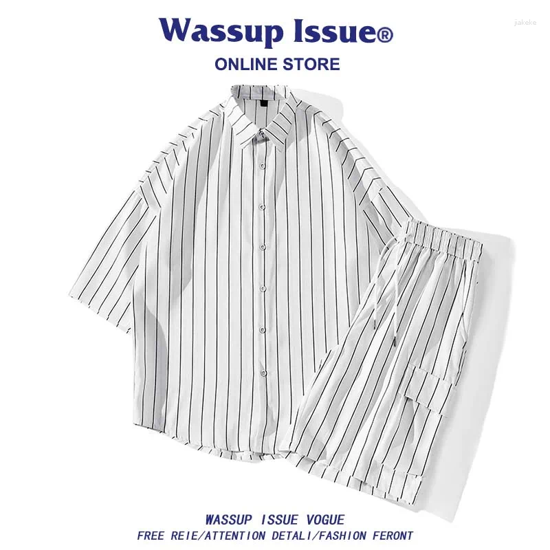 Men's Casual Shirts WASSUP ISSUE Breathable Striped Shirt