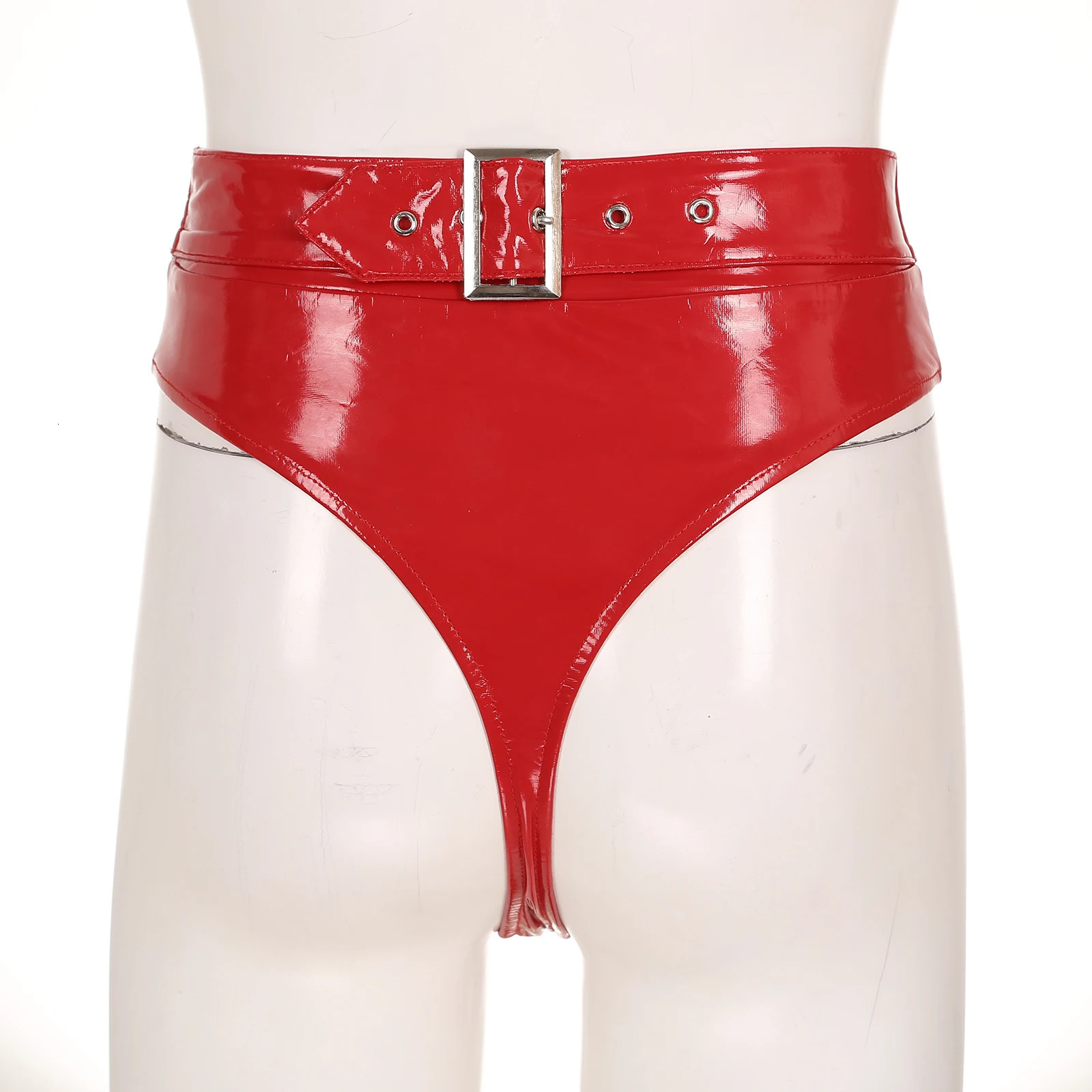 Patent Leather Bikini Lingerie Set Womens Sexy Wetlook Bra TopBack Buckle Briefs Underwear Latex Pole Dancing Party Clubwear 241031