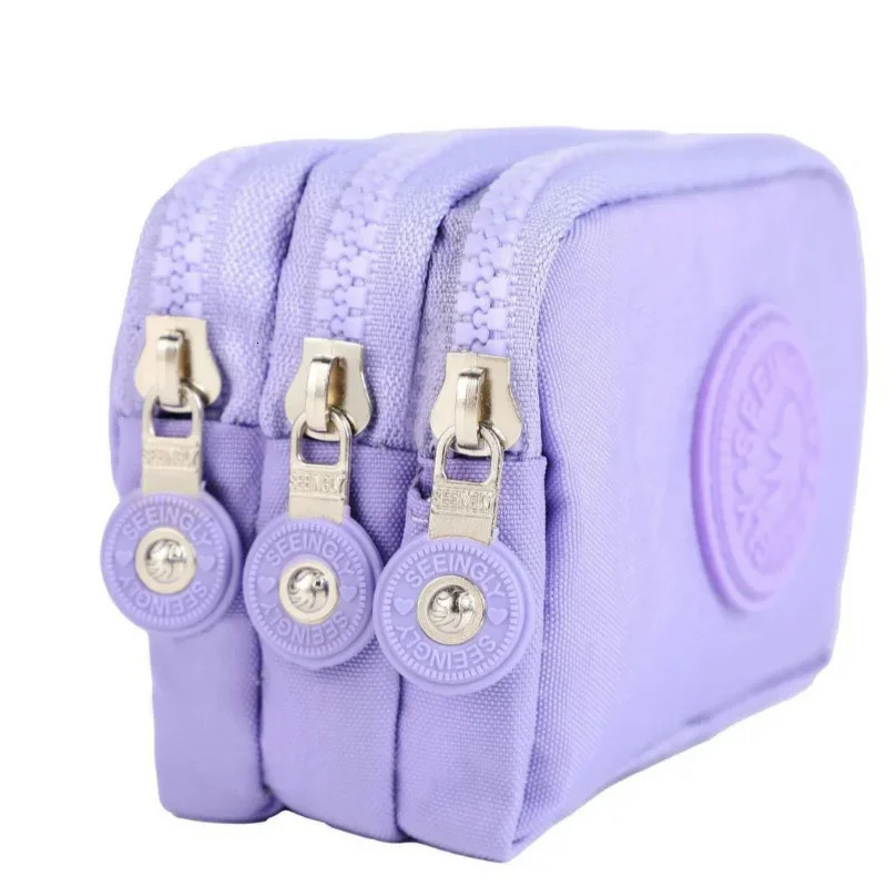 Mini Nylon Coin Purse Key Bag Women Wallets Zipper Waterproof Portable Three Layer Card Holder Female Girl Handbag Headphone 241029