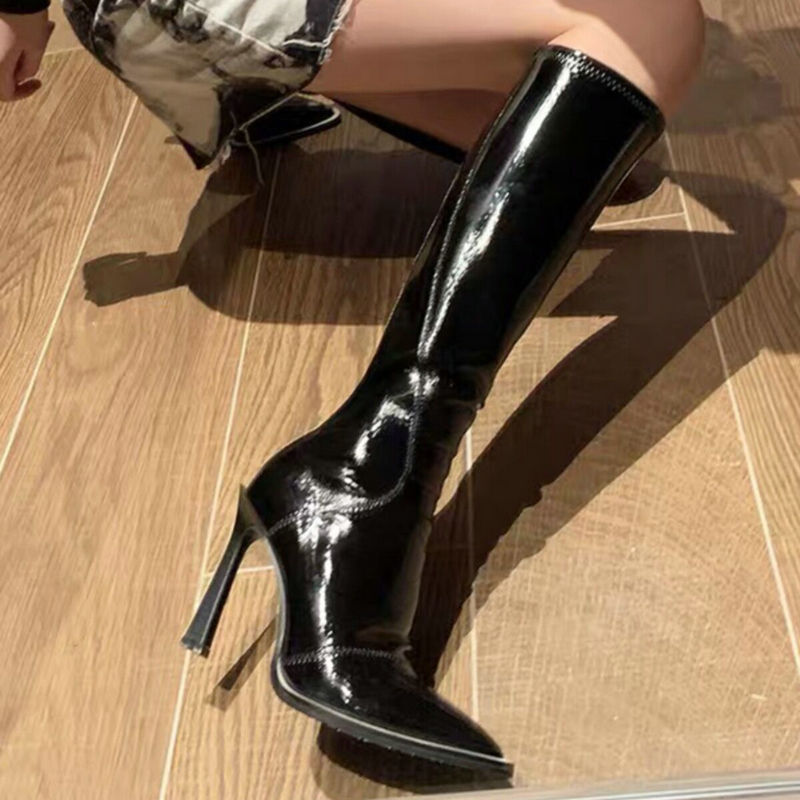 Famous Knee-High Thigh High Heels Winter Shoes Long Boots Women 2024 Botas Mujer