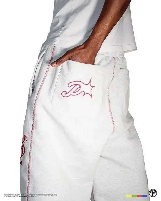 Loose Drawstring Sweatpant Personalized Y2k Straight Hiphop Letter Embroidered Sweatpants 2024 American Retro Casual Pants