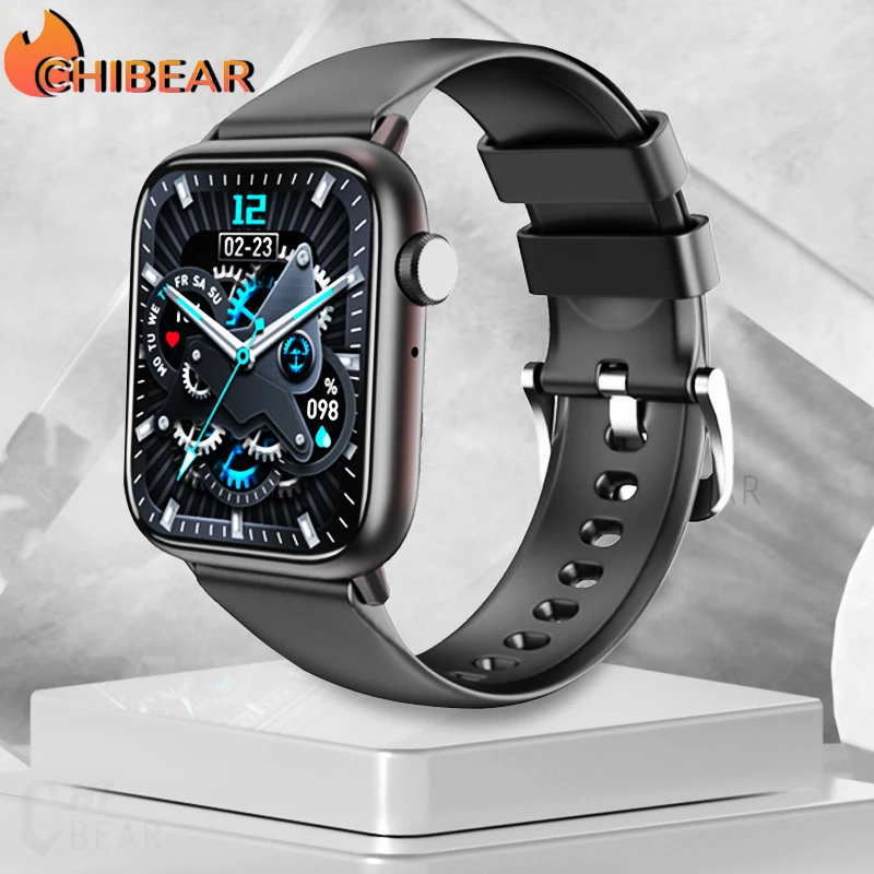 2025 Fashionable Ultra-thin 1.85 inch Bluetooth Call Smartwatch Men Support 123 Sport 2023 New Women new Rotary keys Smart Watch Man+Box