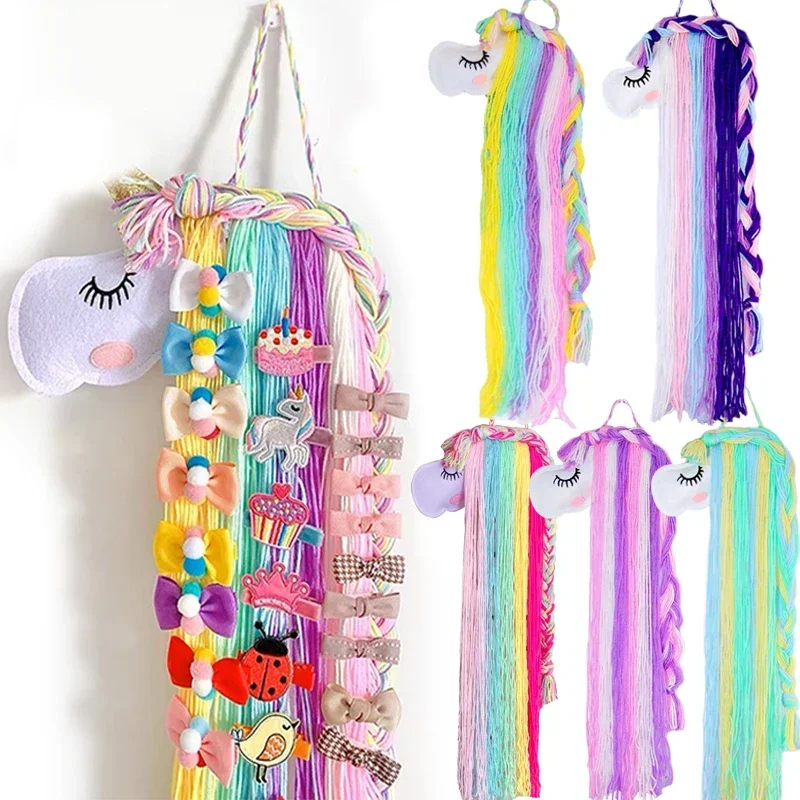 Baby 2025 Hair Clip Accessory Storage Rainbow Horse Organizadores new Hair Accessories Hairpin Holder Decor Hanger Strip Girl Room Decor