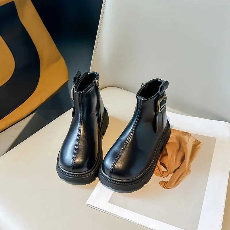 Cute Girl Boots Spring/Summer New Cute Childrens Fashion Buckle UK Sle PU Baby Boys Casual Short Boots PU Childrens Boots M241102