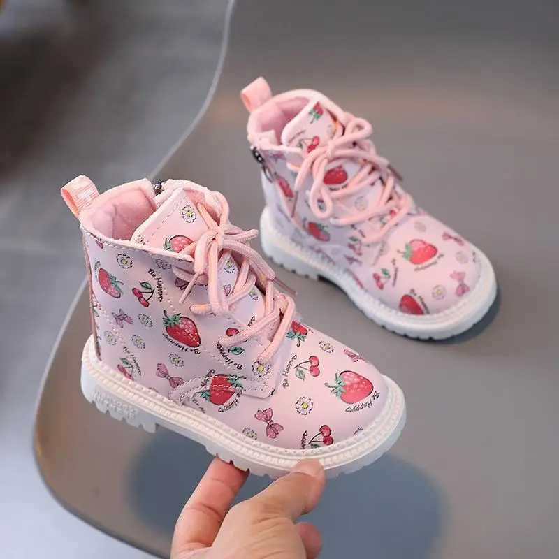 New autumn winter childrens plush boots childrens anti slip rubber outsole ankle boots boys and girls fashionable childrens shoes M241102