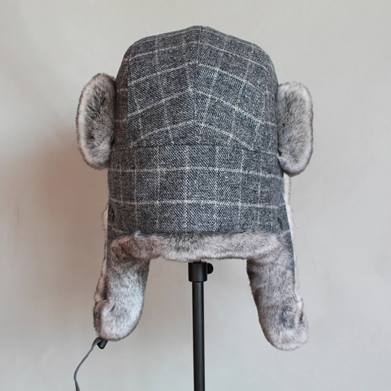 Mens Russian bomber hat winter Ushaka trap hat with earrings womens faux fur childrens snow hat 241031