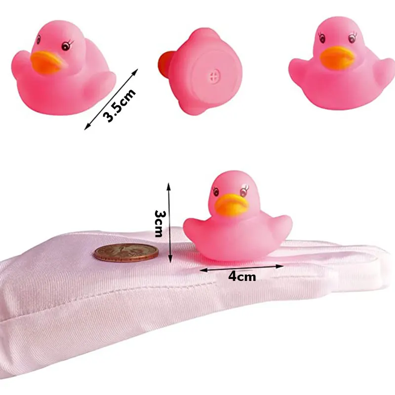 20PCS Rubber 2025 Duck Baby Bath Toys Pink Rubber Ducks Float Squeak Duckies Gift for Baby Toddler new Infant Shower Swimming Pool Party