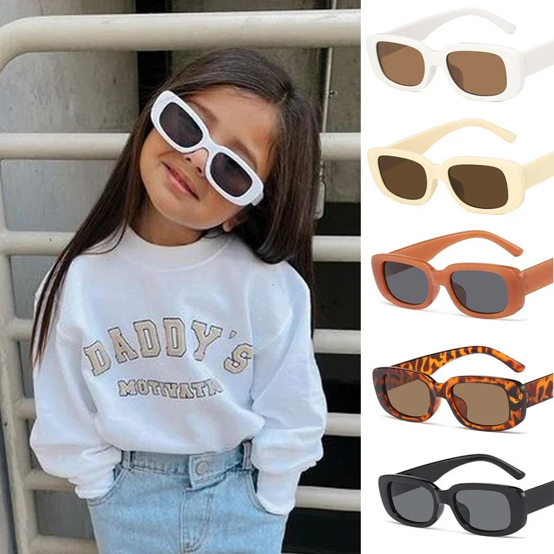 Children Cute Vintage Frosted UV400 Sunglasses Outdoor Girls Boys Sweet Protection Classic Kids 240326 Z260305