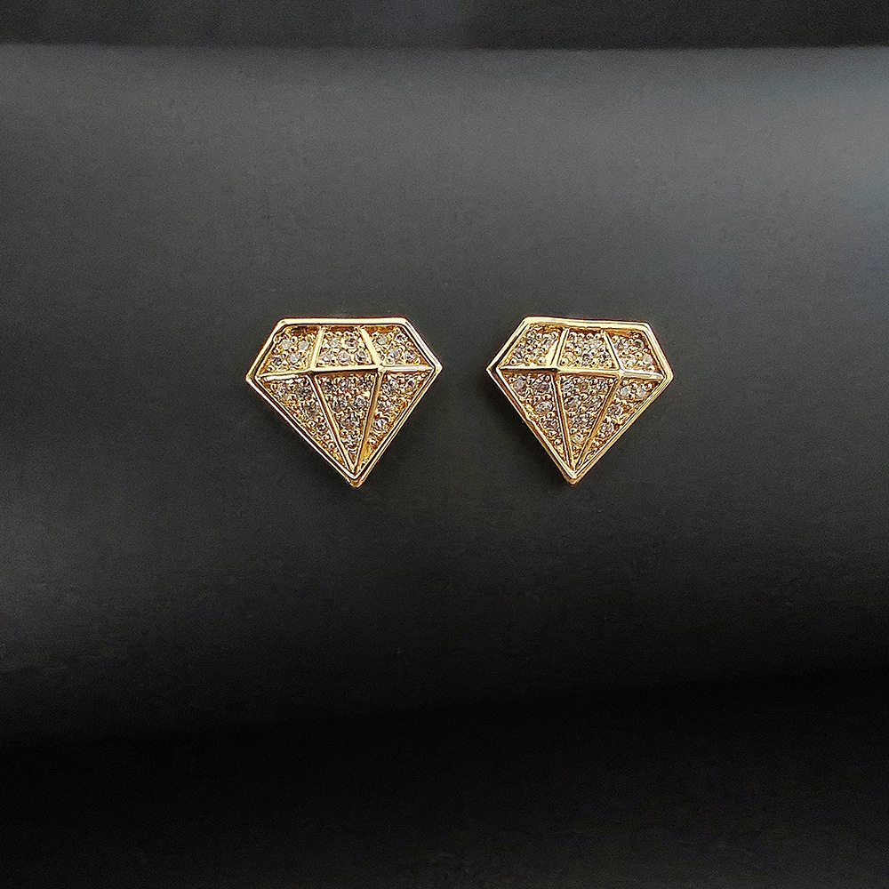 Stud Earrings New Diamond Model Stud Earrings 925 Sterling Silver Zircon Stud Women Geometric Crystal Gold Earrings Luxury Jewelry Exquisite Gift