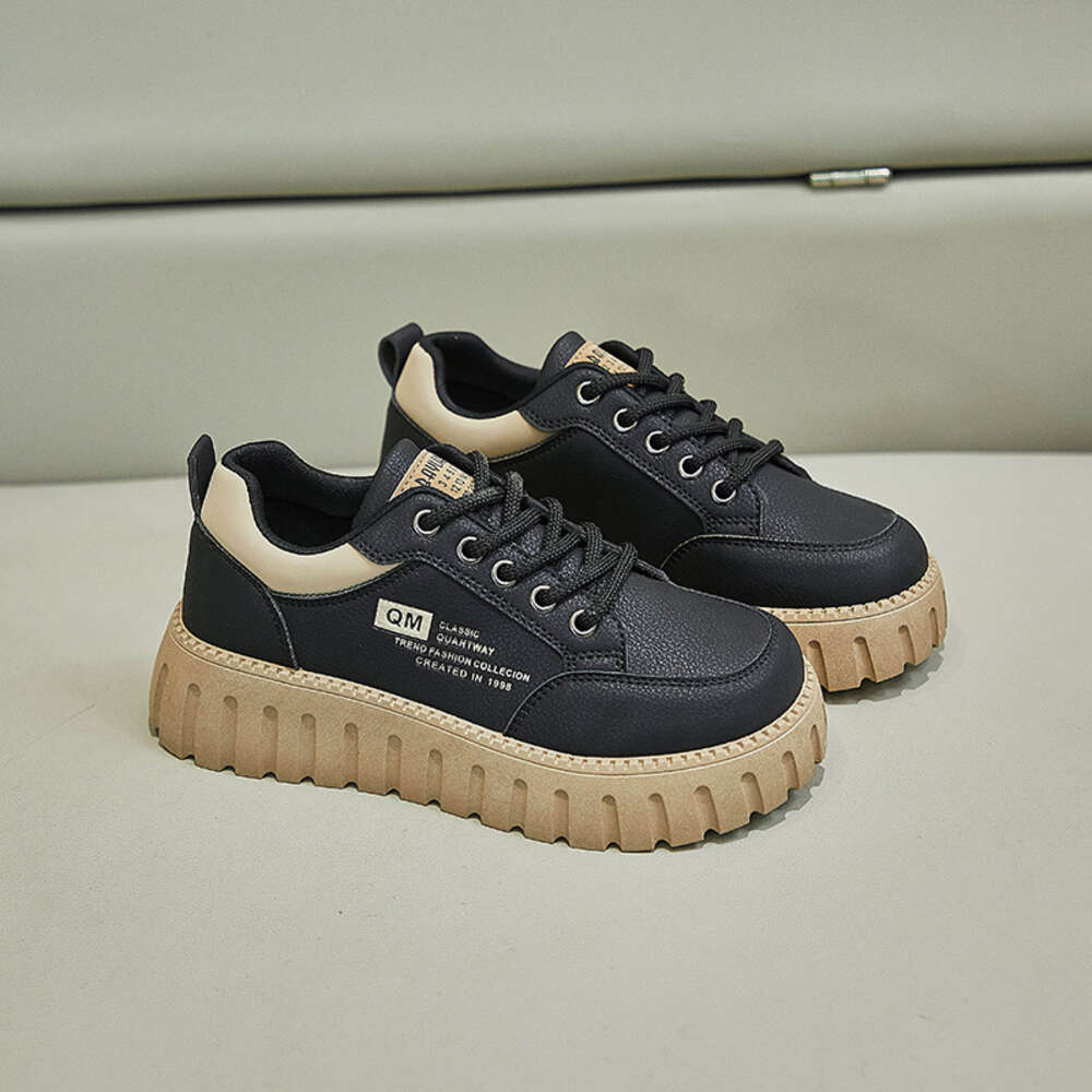 Ddmysports Spring Little White New Korean Edition Sports Running Female Students Thick Sole Eightening Casual Board Shoes OUTDOOR