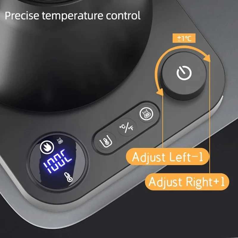110V/220V Gooseneck Electric Kettle Intelligent Temperature Control Pot 1200W Fast Heating Kettle 304 Stainless Steel Inner Lining Pot 900ml Y241102