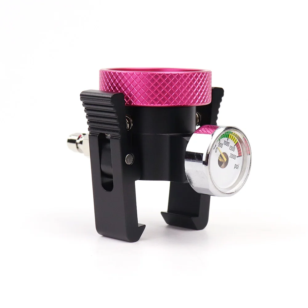 SODA Pink Quick Connect CO2 Cylinder Refill Adapter On/Off Adaptor With Bleed & Gauge & Quick Plug & DIN477