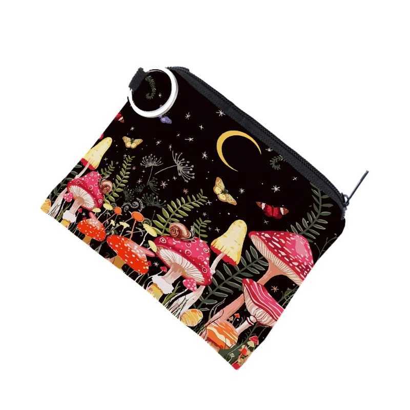 Mushroom Pattern Coin Purse Card Holder and Keychain Great for Everyday Use Travel and SportsXJ241111