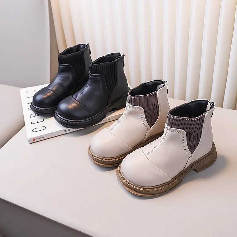 Childrens Short Boots Solid Color Versatile Boys and Girls Ankle Boots Strap Back Zipper New Childrens Boots UK Sled M241102