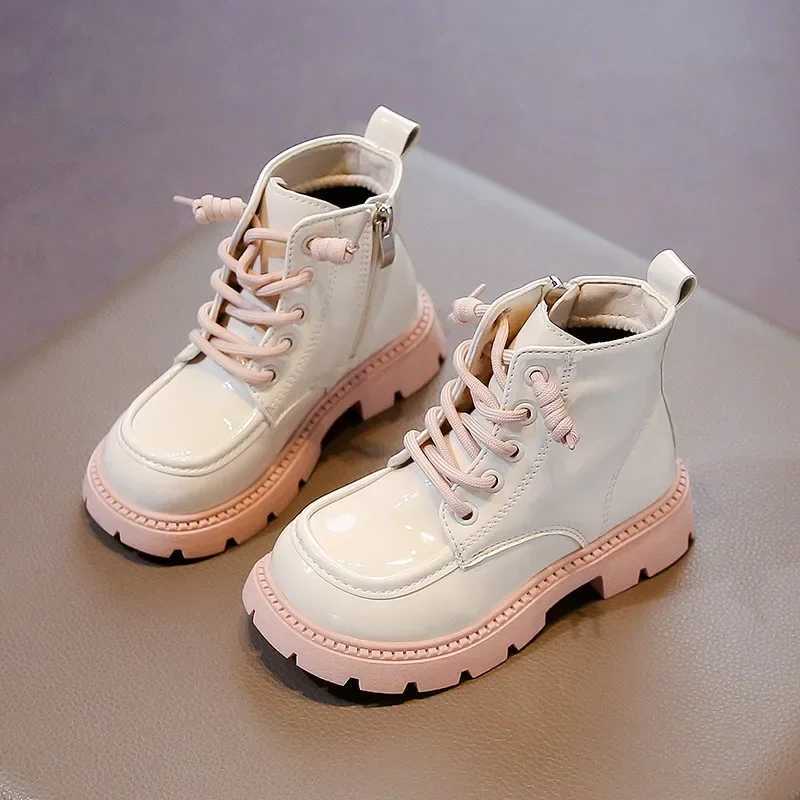 Childrens ankle boots with thick soft sole sweet girl princess boots Pu leather new fashion childrens short boots minimalist trend M241102