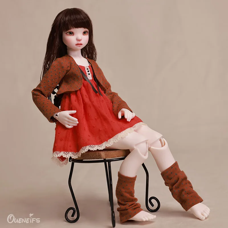 Chae BJD Doll 1/4 Brown Waistcoat And Orange Skirt Girl 2025 Toys new High Quality Collection