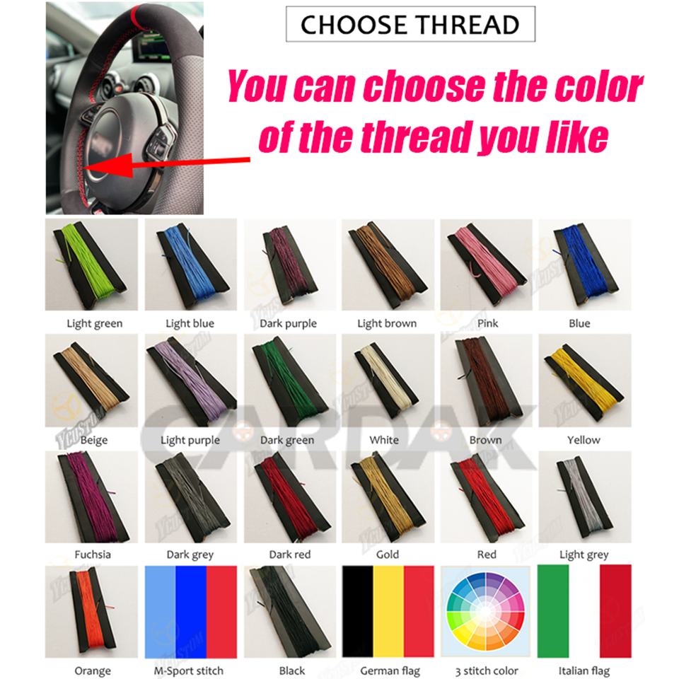 Customized Steering Wheel Car Cover Non-Slip Car Accessories For Mazda 3 Axela Mazda 6 Atenza Mazda 2 CX-3 CX3 CX-5 CX5 CX- smile CX- CX-