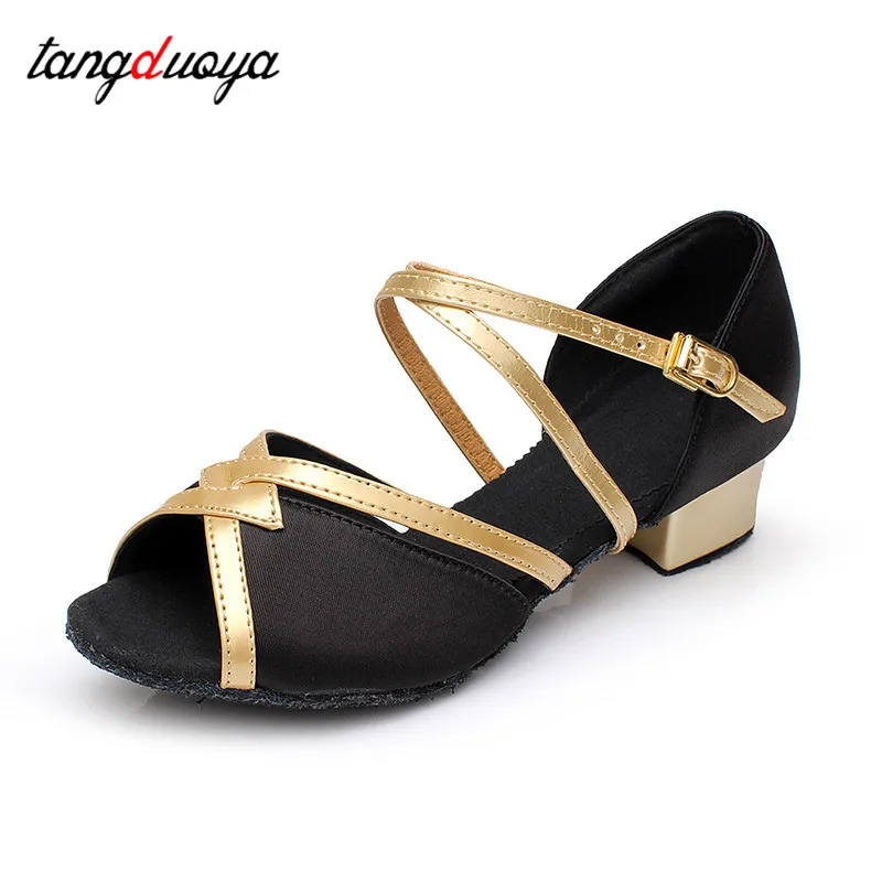 New Girls Latin new Dance Shoes Women Ballroom Children's Dance Shoes soft-soled Professional 2025 child/kids/Salsa Practice Shoes