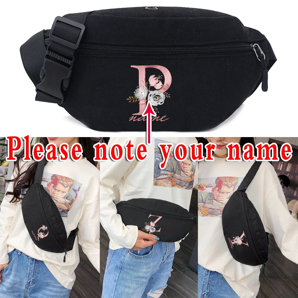 Men Waist Bag 2025 Custom Personalized Name Wallet Phone Belt Pouch Women Travel Motorcycle Bag Letter new Print Fanny Pack Banana Bag