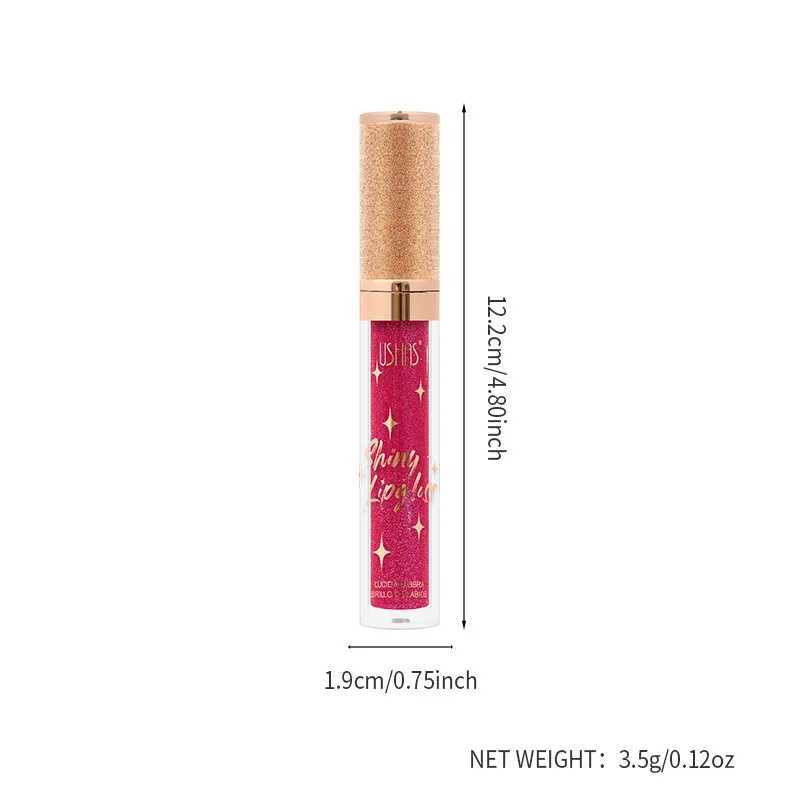 USHAS Mirror Shiny Lipgloss 12 Color Long lasting Moisturizing Liquid lipstick Sequin lipstick Christmas Halloween W241101