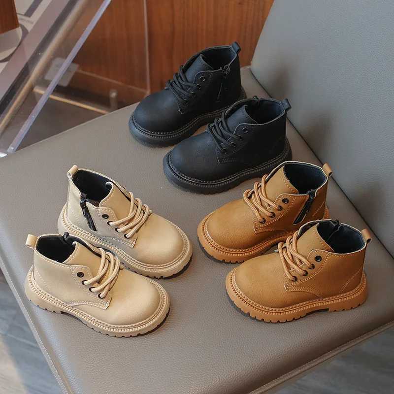 Childrens Leather Boots UK Sle Autumn Fashion Edition Boys Short Boots Soft Solid Color Retro M241102