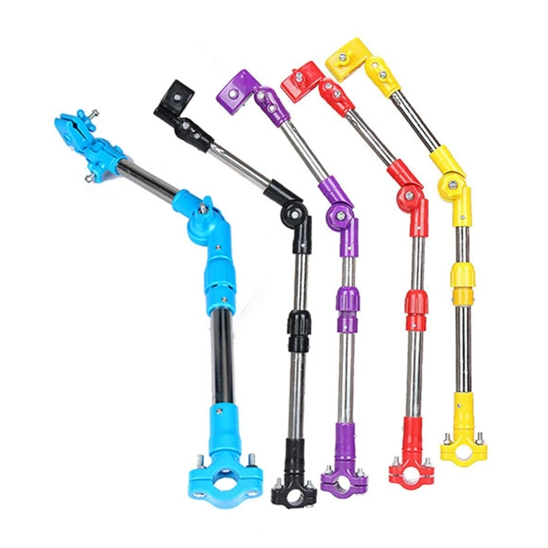Adjustable Stroller Umbrella Holder Telescopic Shelf Bike Connector Accessory for Outdoor Traveling Windproof Rainproof