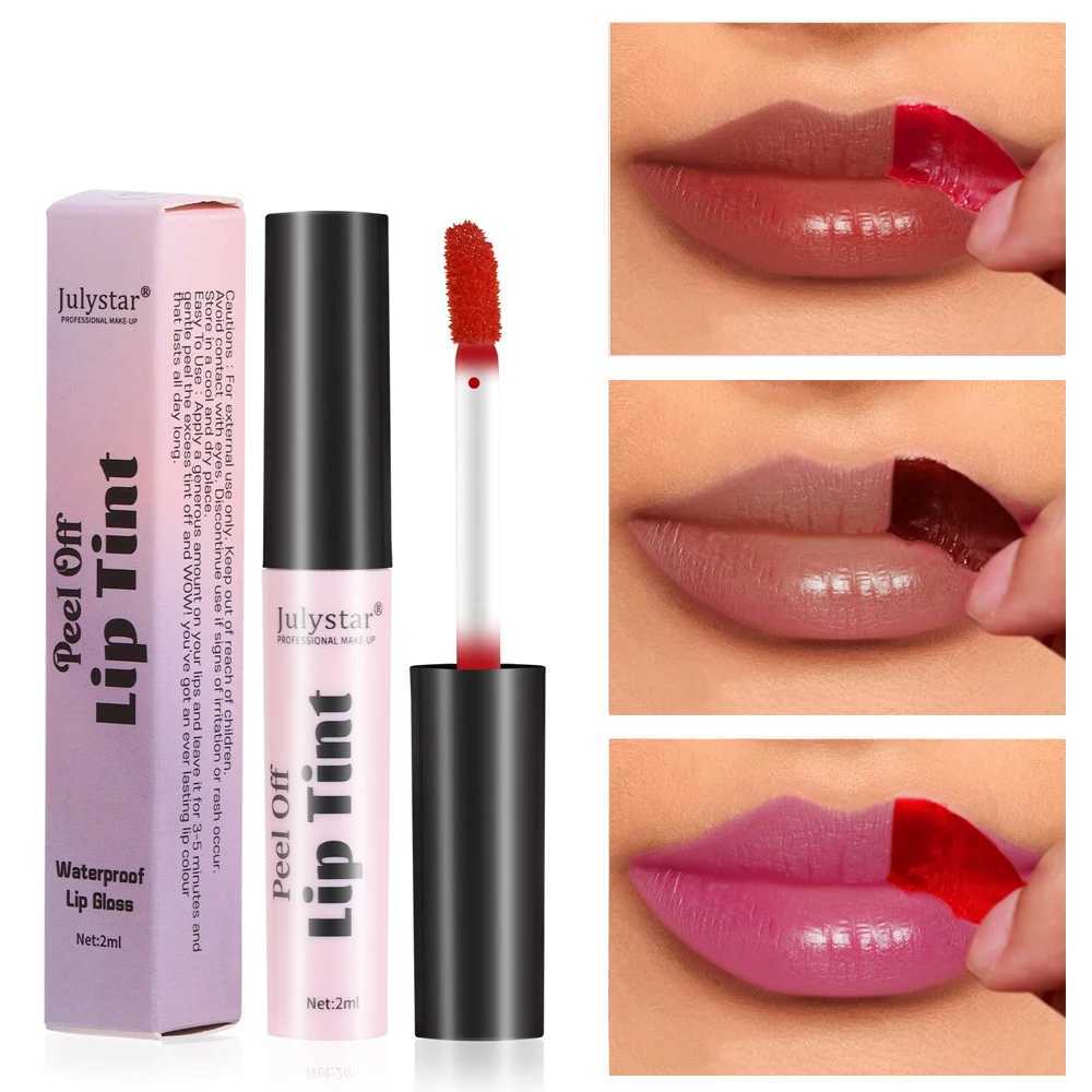 Six color peeling liquid lipstick waterproof and durable lip gloss facial mask moisturizing cream tear lip line cosmetics Maquilage W241101