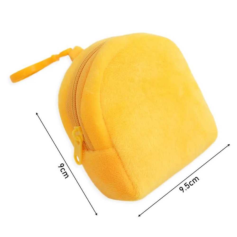 1Pcs Plush Schoolbag Coin Purse Kaii Pure Color Keychain Cute Wallet ID Card Bag Candy Coin Bag for WomenXJ241111