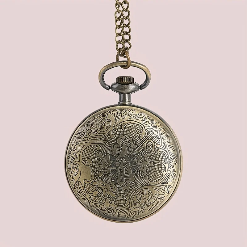 Classic Retro Bronze World new Map Quartz 2025 Pocket Watch with Necklace Chain Exquisite Pendant Gift Men's Clock Gift
