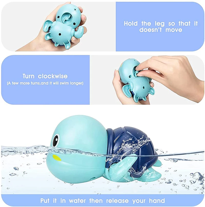 2025 Baby Bath Toys Bathtub Toddlers Swimming Pool new Mother and Child Turtle Water Floating Wind Up Toys for Infants Birthday Gifts