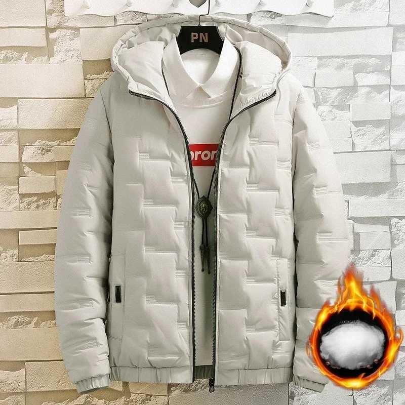 New fashion trend Thick hooded cotton padded jacket for autumn and winter mens casual loose and comfortable plus size jacket W241102