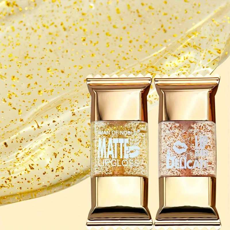 2 sets of creative candy gold lipstick micro gloss smooth lipstick gloss W241101