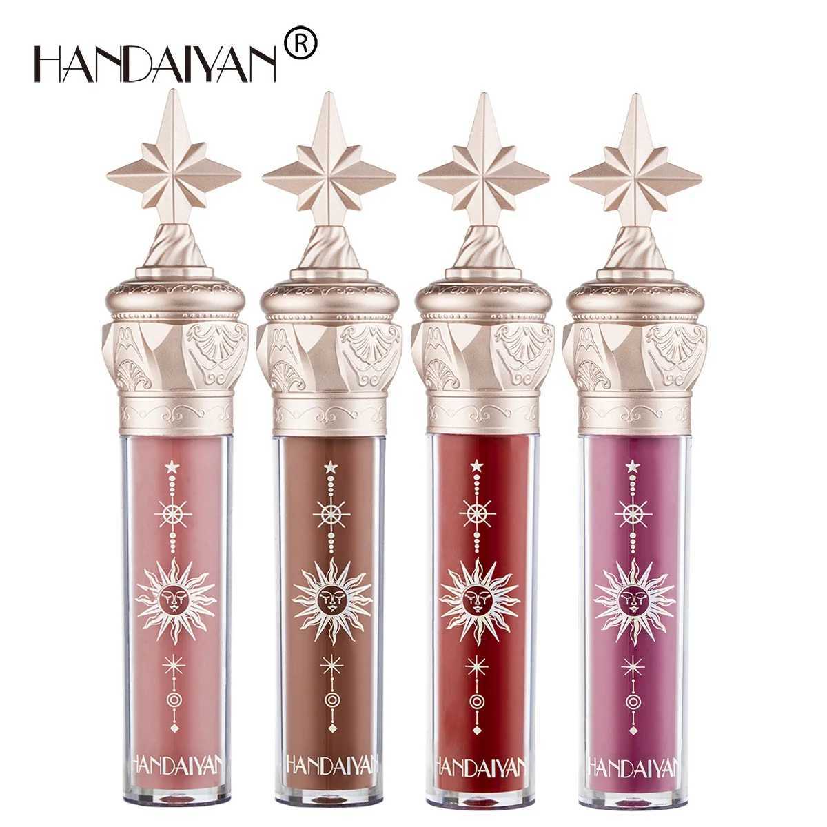 Handaiyan 8-color lip gloss Long lasting shiny red nude lipstick Liquid waterproof moisturizing luminous lip gloss makeup W241101