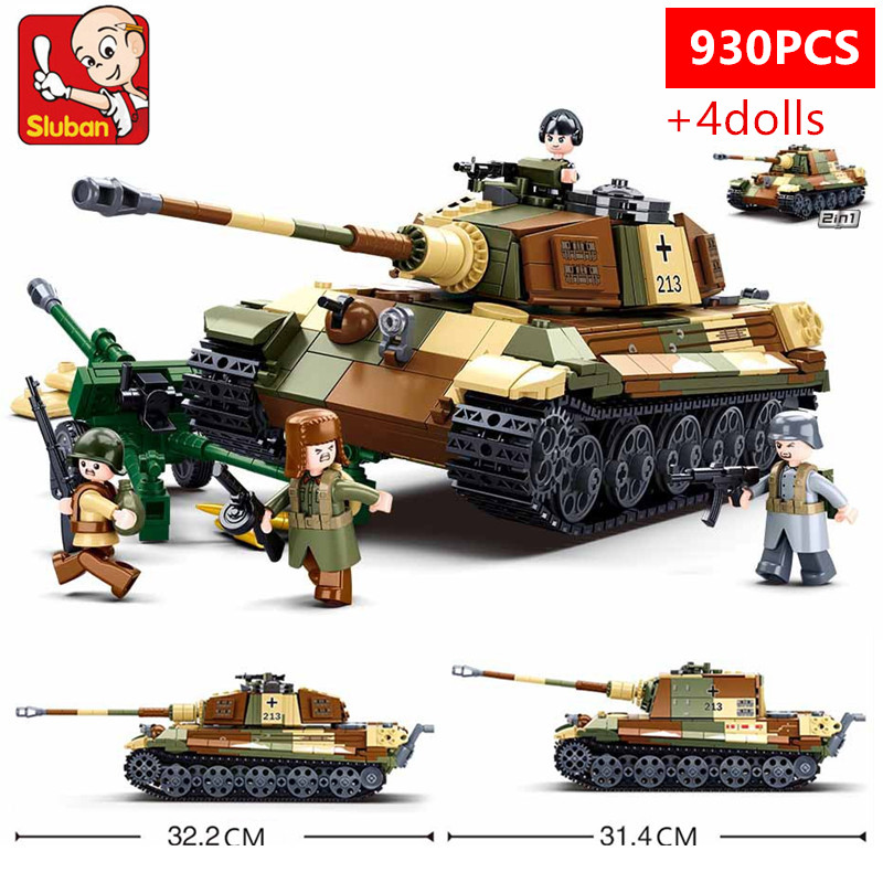 930 Tiger King Heavy 2025 Tank Building Blocks Set Up New Educational Toys for Children