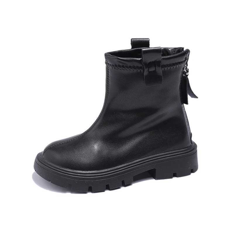 Childrens UK Short Boots Spring/Summer New Fashion Girls Black Anti slip Childrens Fashion Shoulder and Ankle Boots M241102