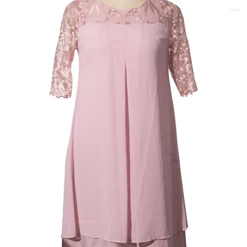 Casual Dresses Plus Size Summer For Women 2024 Embroidery Floral Patchwork Formal Dress Loose Wedding Party Banquet Prom Clothing