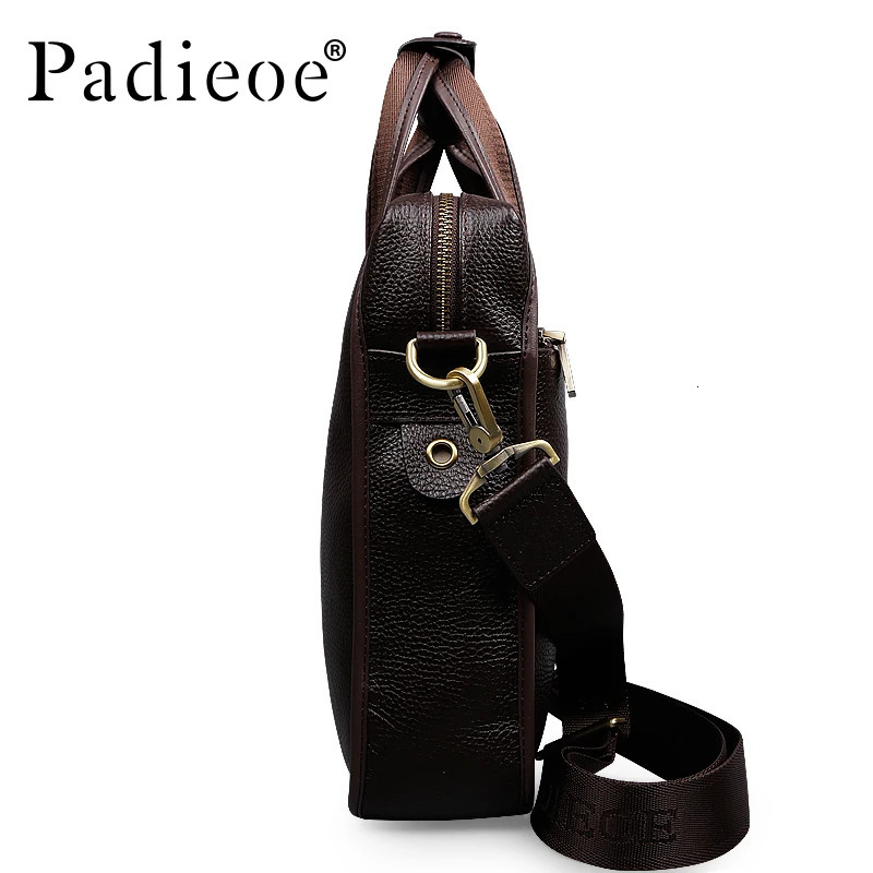 Padieoe Vintage Men Briefcase Genuine Leather Messenger Bags Fashion Male Tote Business Bag Shoulder 241029