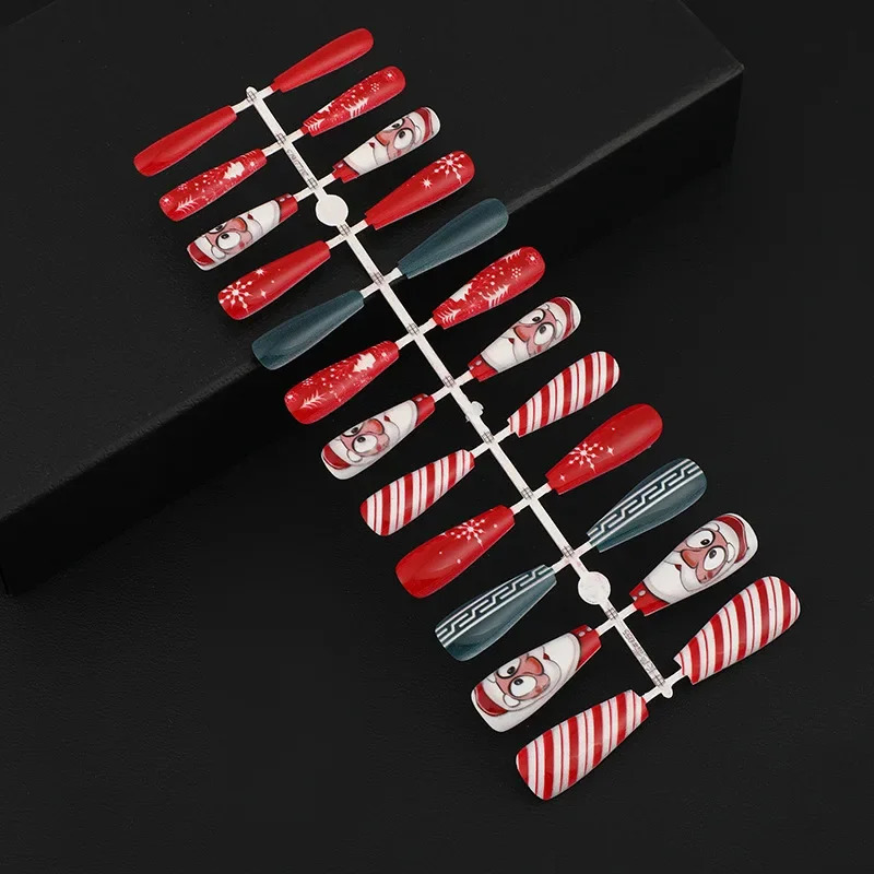 24 pieces/bag Ballet Artist Nail Ballet Artist Nail Christmas Collection Wearing Nail Christmas Tree Fake Nail Accessories 241031