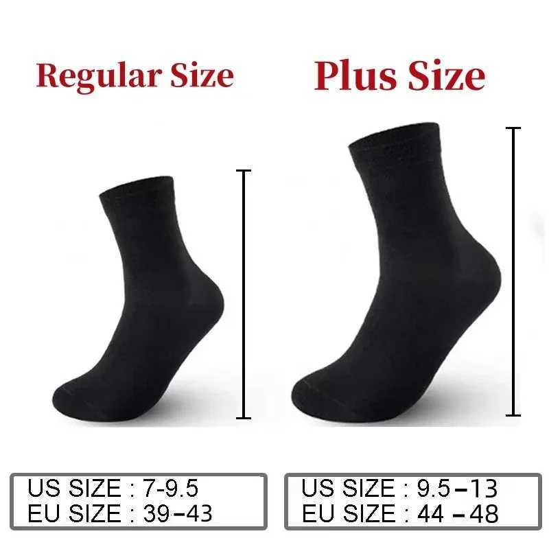 10Pairs/Lot Mens Cotton Solid Color Business Casual Stockings Breathable Non-slip Mens Mid-tube Plus Size EU39-48 LX241102