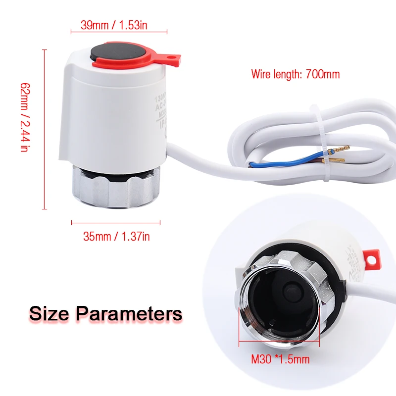1/5/10 Pieces 230V Normally Closed NC new M30*1.5mm Electric Thermal Actuator for Underfloor 2025 Heating TRV Thermostatic Radiator Vae
