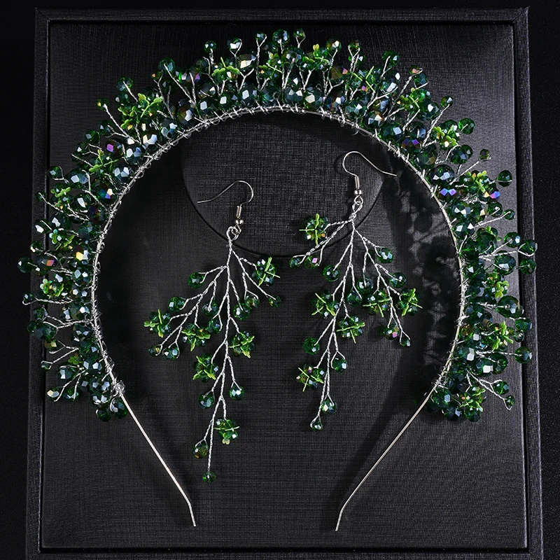 Trendy 2025 Crystal Wedding Hair Accessories Jewelry new Red Women Bridal Party Crown Dias Green Bride Tiaras Purple Headbands