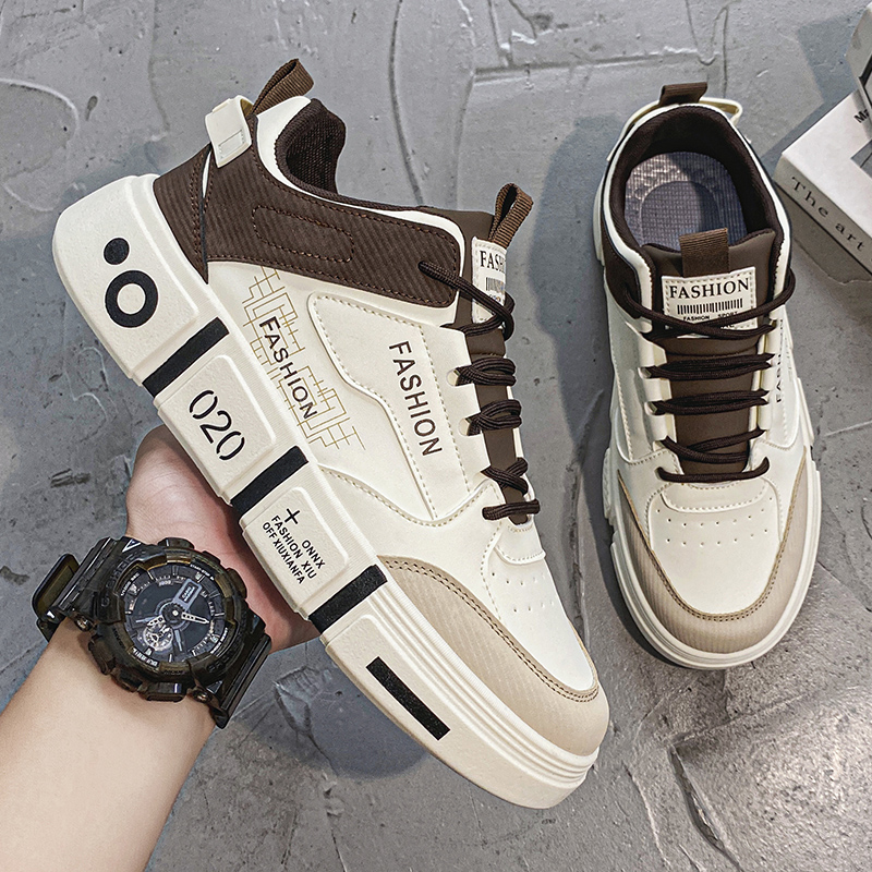 European Station Men's 2024 New Trendy All-Match White Casual Winter Fashionable Breathable Canvas Skate Shoes Men Men's board shoes Little 