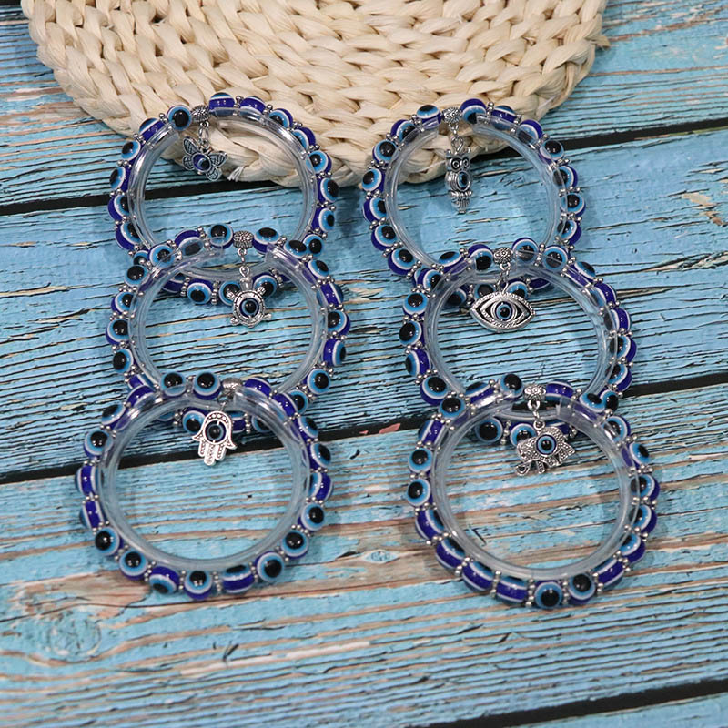 Lucky Turkish Blue Eye Bracelet for Women Men Elephant Butterfly Fatima Hand Charm Bracelet Evil Eye Beads Braclets Accessories