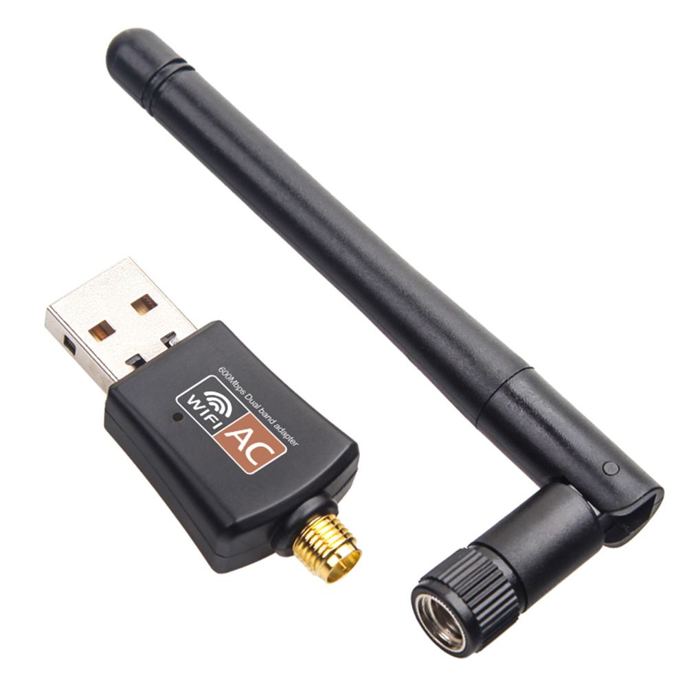 Dual Band USB wifi 600Mbps Adapter 2025 AC600 2.4GHz 5GHz WiFi new with Antenna PC Mini Computer Network Card Receiver 802.11b/n/g/ac