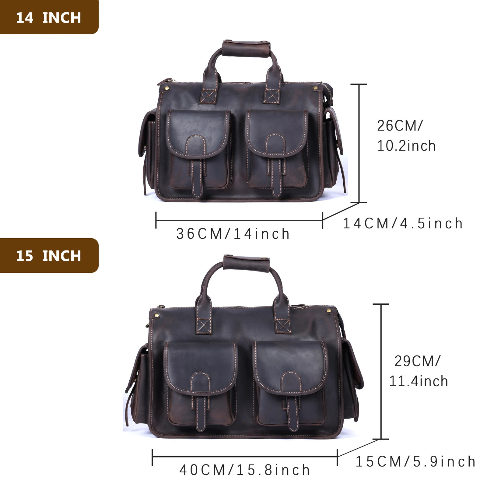 SWORKER Vintage Genuine Leather Mens Briefcase 14 Laptop Bags Crazy Horse Messenger Handbag Cowhide Idea Gift For Men 241029