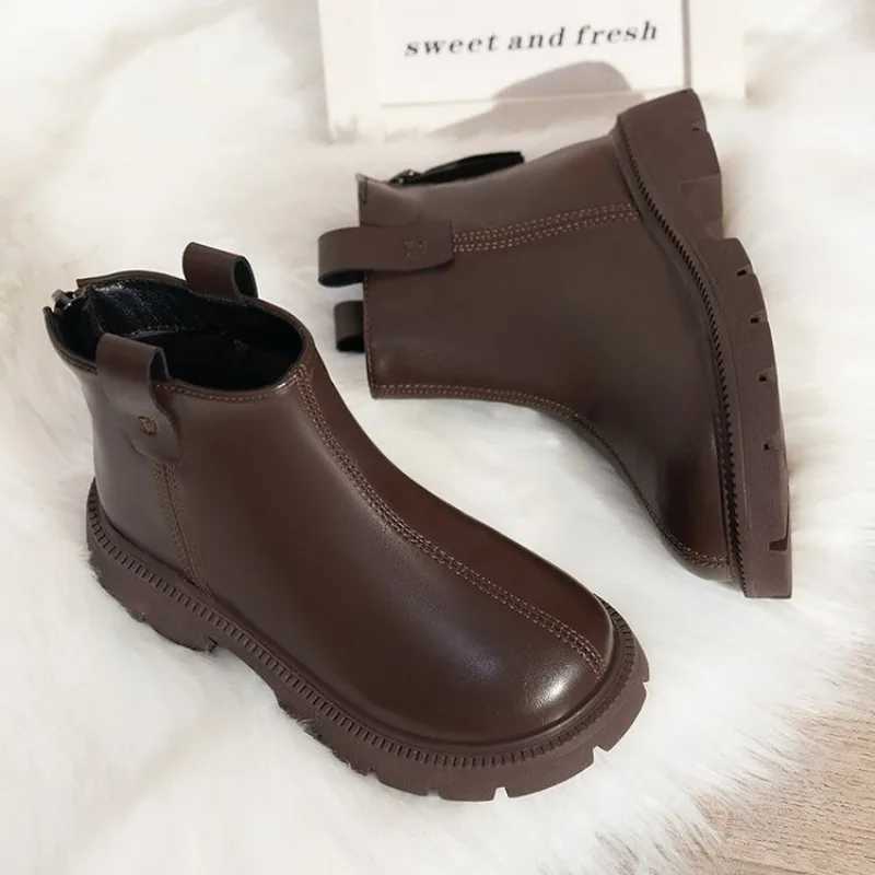 Autumn Winter Baby Boots Warm Boys and Girls Shoes Pu Leather Childrens Boots Fashion Preschool Boots Childrens Snow Shoes M241102